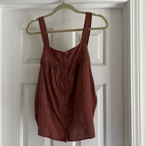 Nursing Friendly Button Front Rust Tank Top